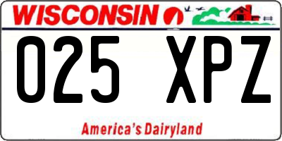 WI license plate 025XPZ