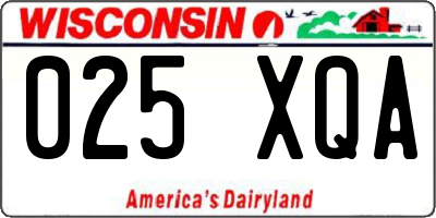 WI license plate 025XQA