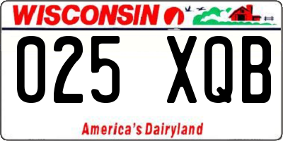 WI license plate 025XQB