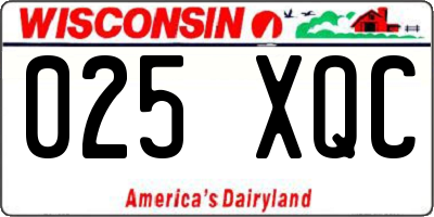 WI license plate 025XQC