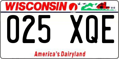 WI license plate 025XQE