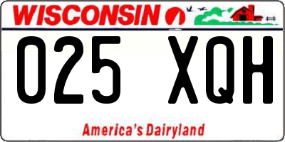 WI license plate 025XQH
