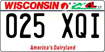 WI license plate 025XQI