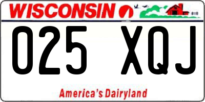 WI license plate 025XQJ
