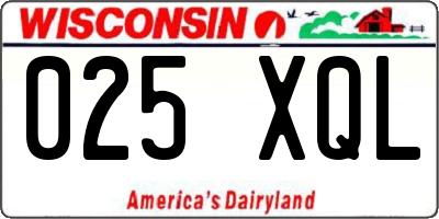 WI license plate 025XQL