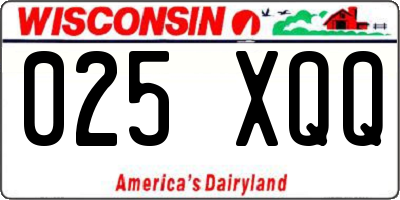 WI license plate 025XQQ
