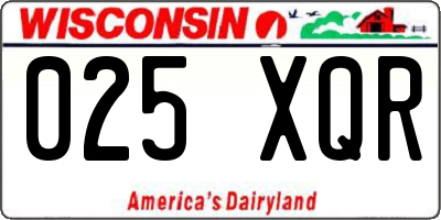 WI license plate 025XQR