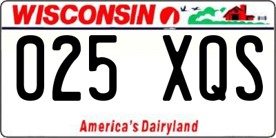 WI license plate 025XQS