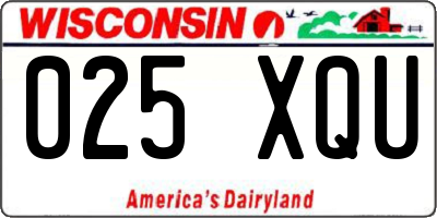 WI license plate 025XQU