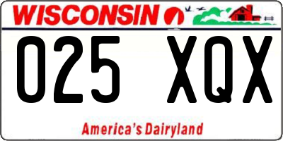 WI license plate 025XQX