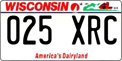 WI license plate 025XRC