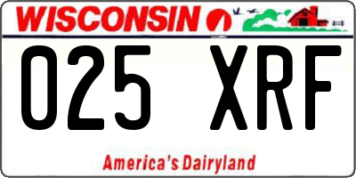WI license plate 025XRF
