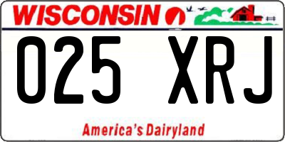 WI license plate 025XRJ