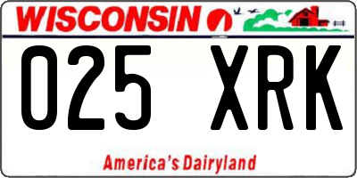 WI license plate 025XRK