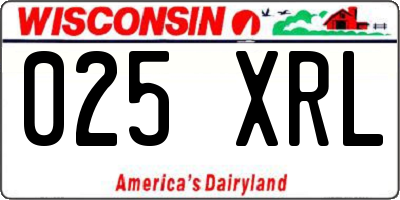 WI license plate 025XRL