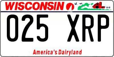 WI license plate 025XRP