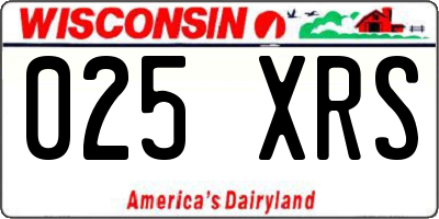 WI license plate 025XRS