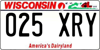 WI license plate 025XRY
