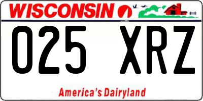 WI license plate 025XRZ