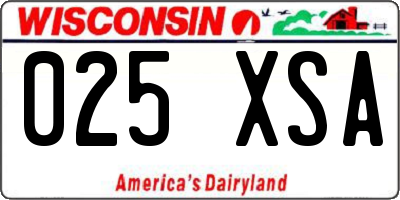 WI license plate 025XSA