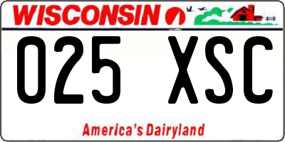 WI license plate 025XSC
