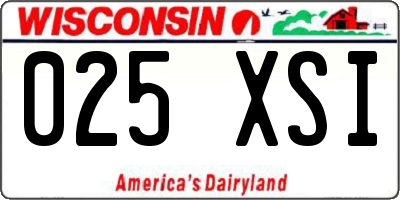 WI license plate 025XSI