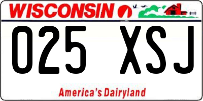 WI license plate 025XSJ