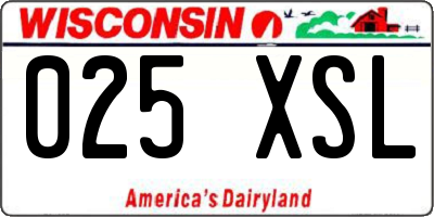 WI license plate 025XSL