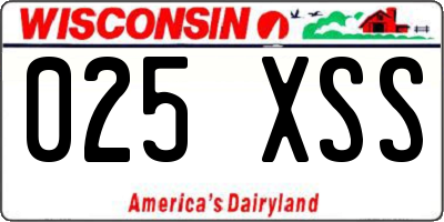 WI license plate 025XSS