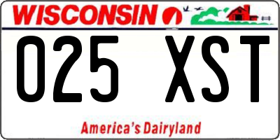 WI license plate 025XST