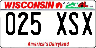 WI license plate 025XSX