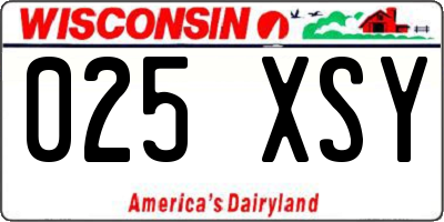 WI license plate 025XSY