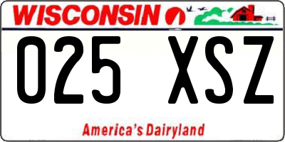 WI license plate 025XSZ