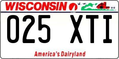 WI license plate 025XTI
