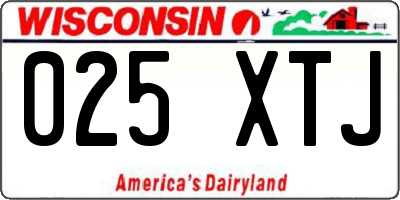 WI license plate 025XTJ