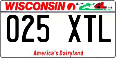 WI license plate 025XTL