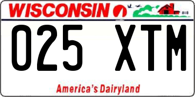 WI license plate 025XTM