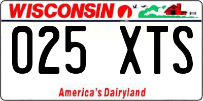 WI license plate 025XTS