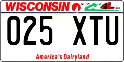WI license plate 025XTU
