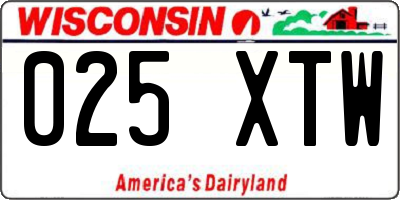 WI license plate 025XTW