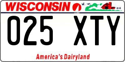 WI license plate 025XTY