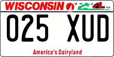 WI license plate 025XUD