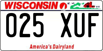 WI license plate 025XUF