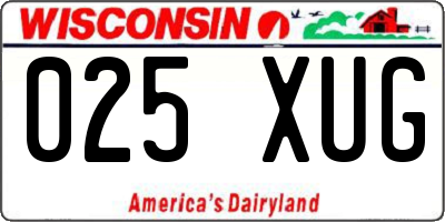 WI license plate 025XUG