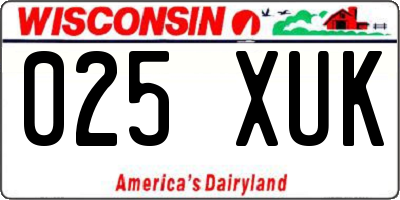 WI license plate 025XUK