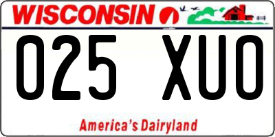 WI license plate 025XUO