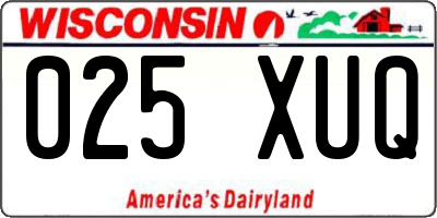 WI license plate 025XUQ