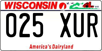WI license plate 025XUR