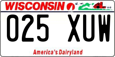 WI license plate 025XUW