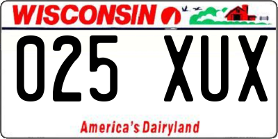 WI license plate 025XUX